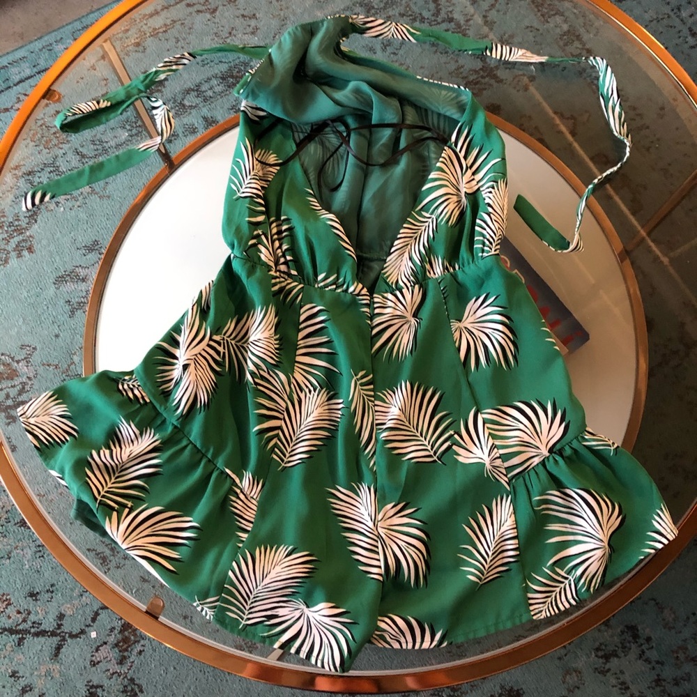 Tropical Halter Ruffle Romper - Picture 8 of 8